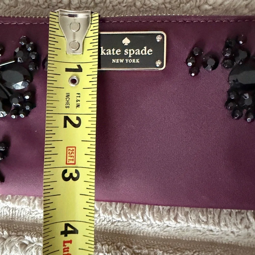 Kate Spade New York Wilson Road Embellished Wallet in deep‎ plum Jeweled